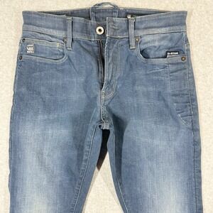 G Star RAW Jeans Men 31x32 Charocal Blue Lancet Skinny Stretch Italian Fabric